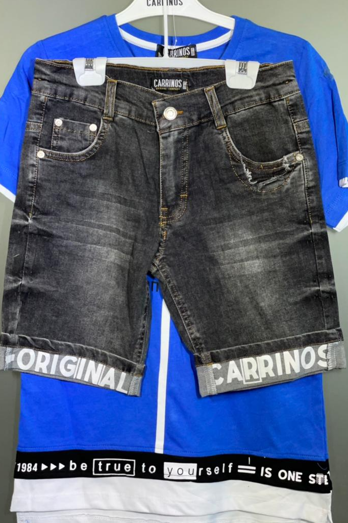 10070 Carrinos mavi tshirt cins şortik